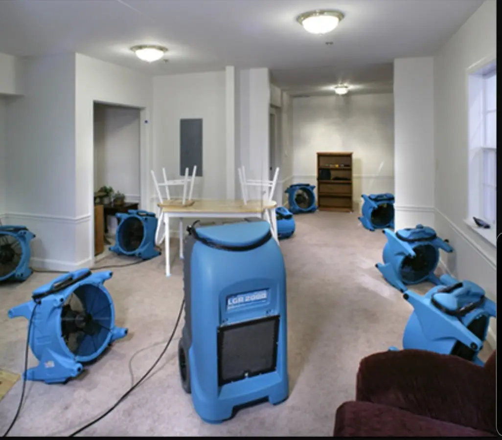 Air movers and dehumidifier setup for Water Extraction & Removal in St. Paul Park
